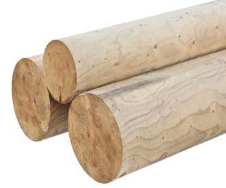 Geïmpregneerde palen met rechte einden 120mm