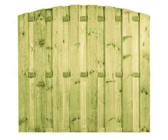 Grenen tuinscherm toog 180x180cm 15 planken RVS