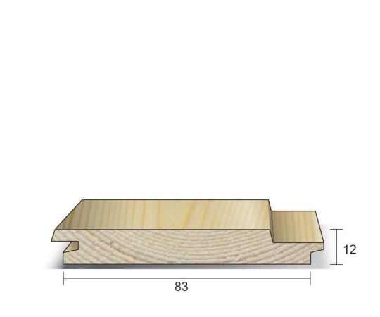 Grenen Sponningschroot 12x83mm