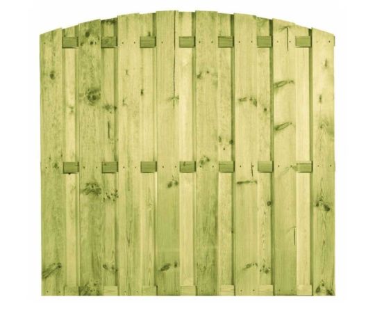 Grenen tuinscherm toog 180x180cm 15 planken RVS