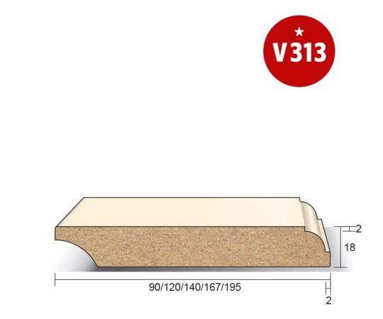 MDF kraalplint wit 18x120mm 488cm