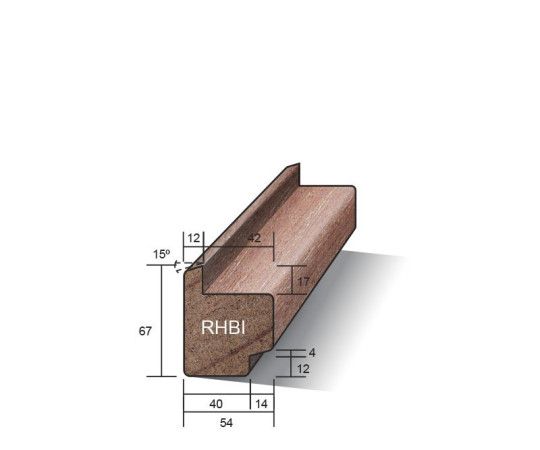 Raamhout dubbelglas 54x67mm